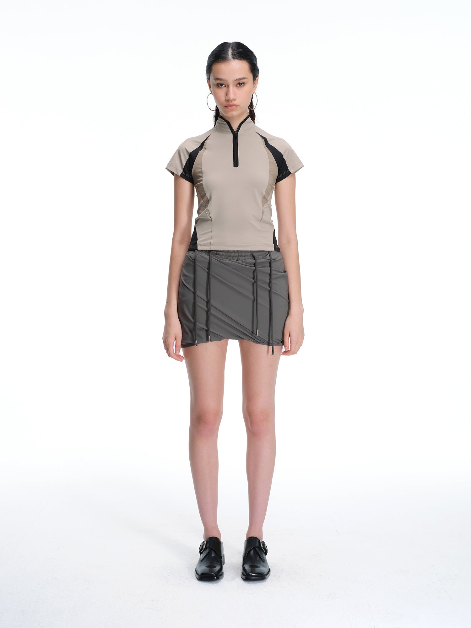 Draped Wrap Mini Skort