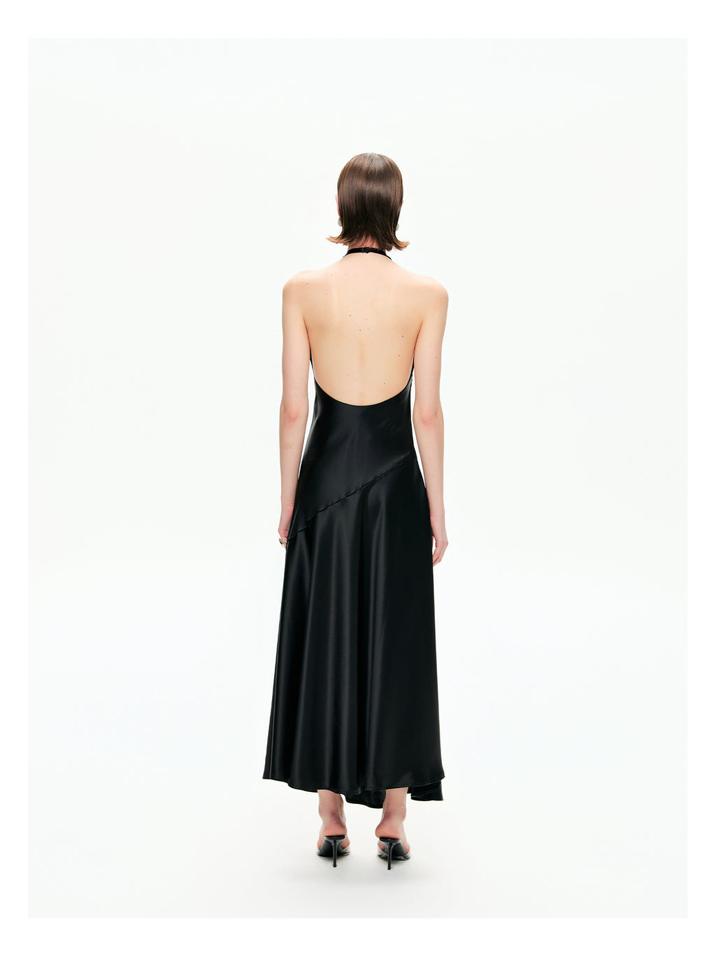 Bias-Cut Satin Halter Maxi Dress-Pre Order