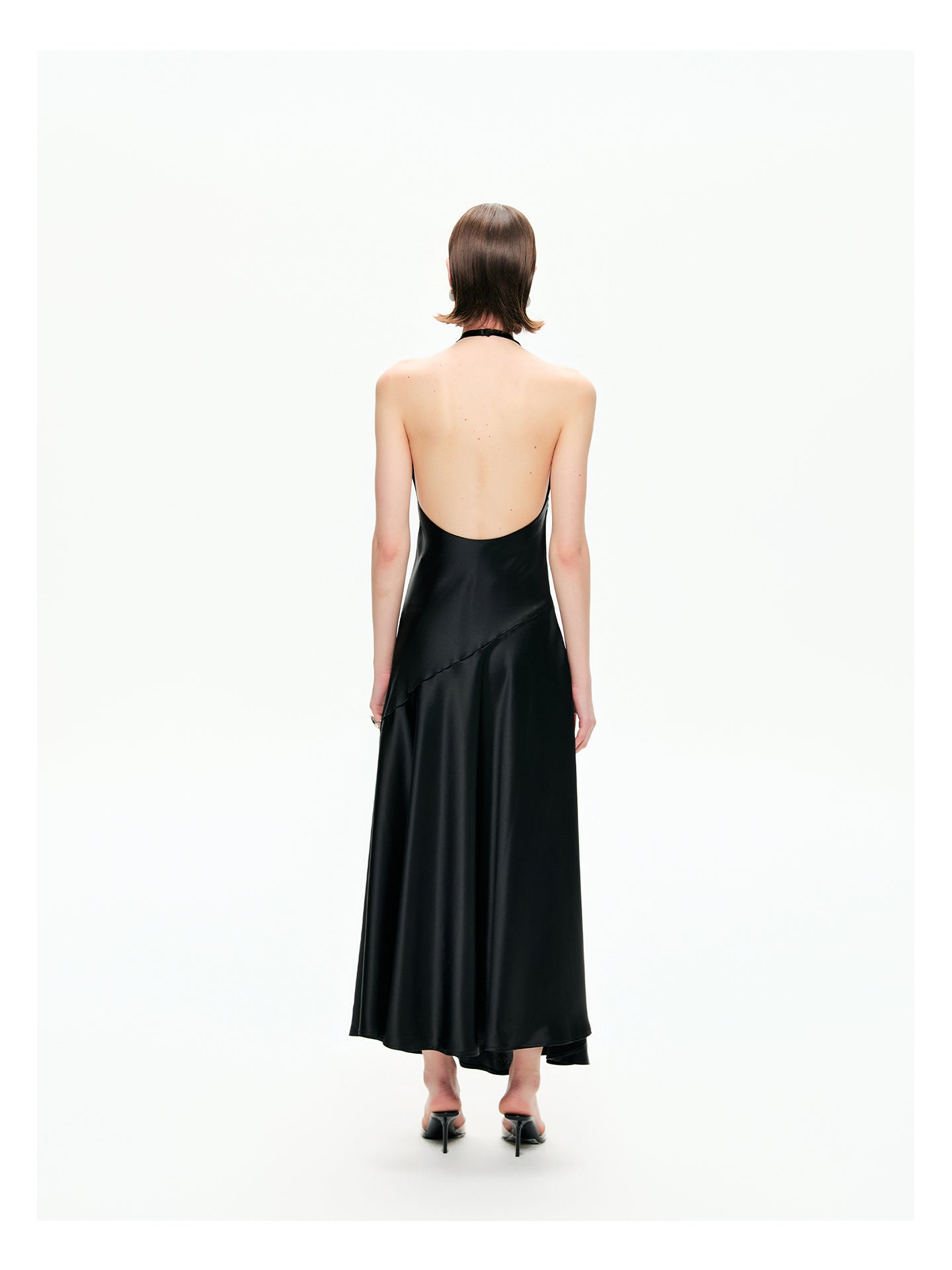 Bias-Cut Satin Halter Maxi Dress-Pre Order