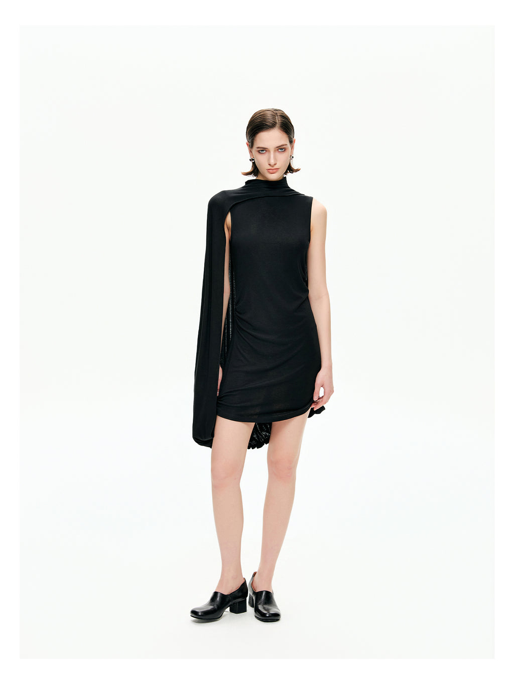 Draped Cape Mini Dress-Pre Order