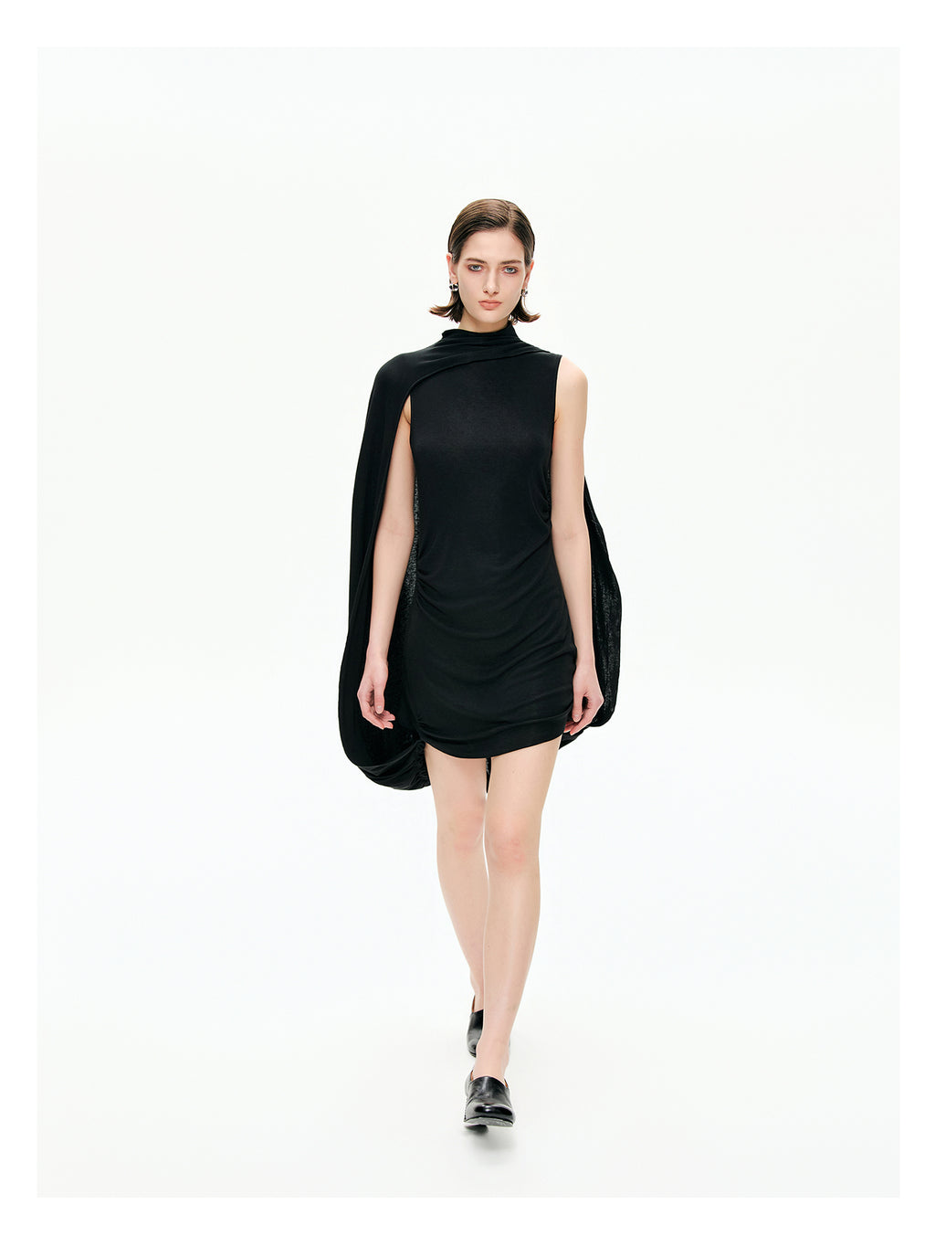Draped Cape Mini Dress-Pre Order