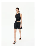 Sheer Stripe Flounce Mini Skirt-Pre Order