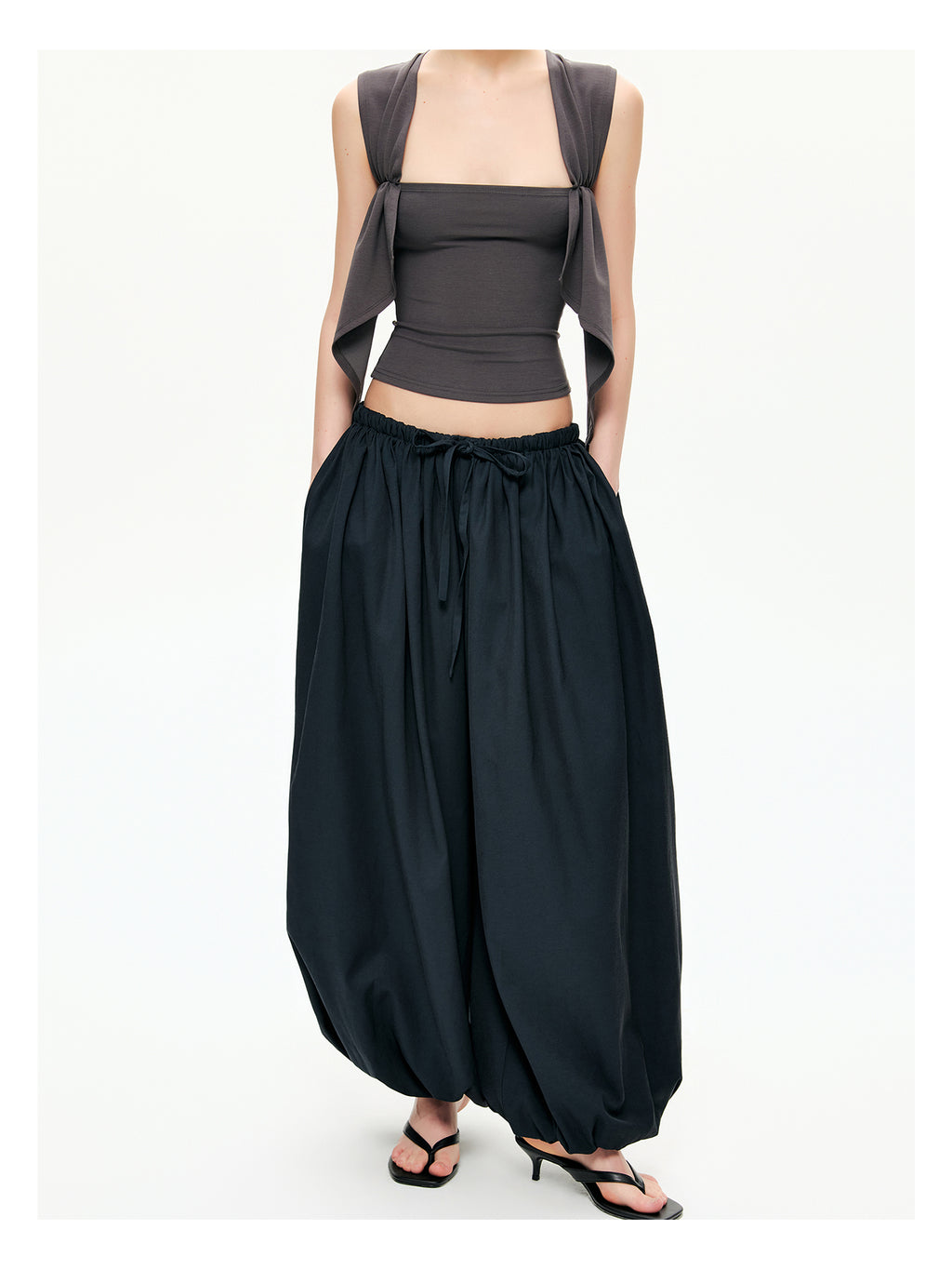 Sculptural Gathered Cocoon Pants-Pre Order