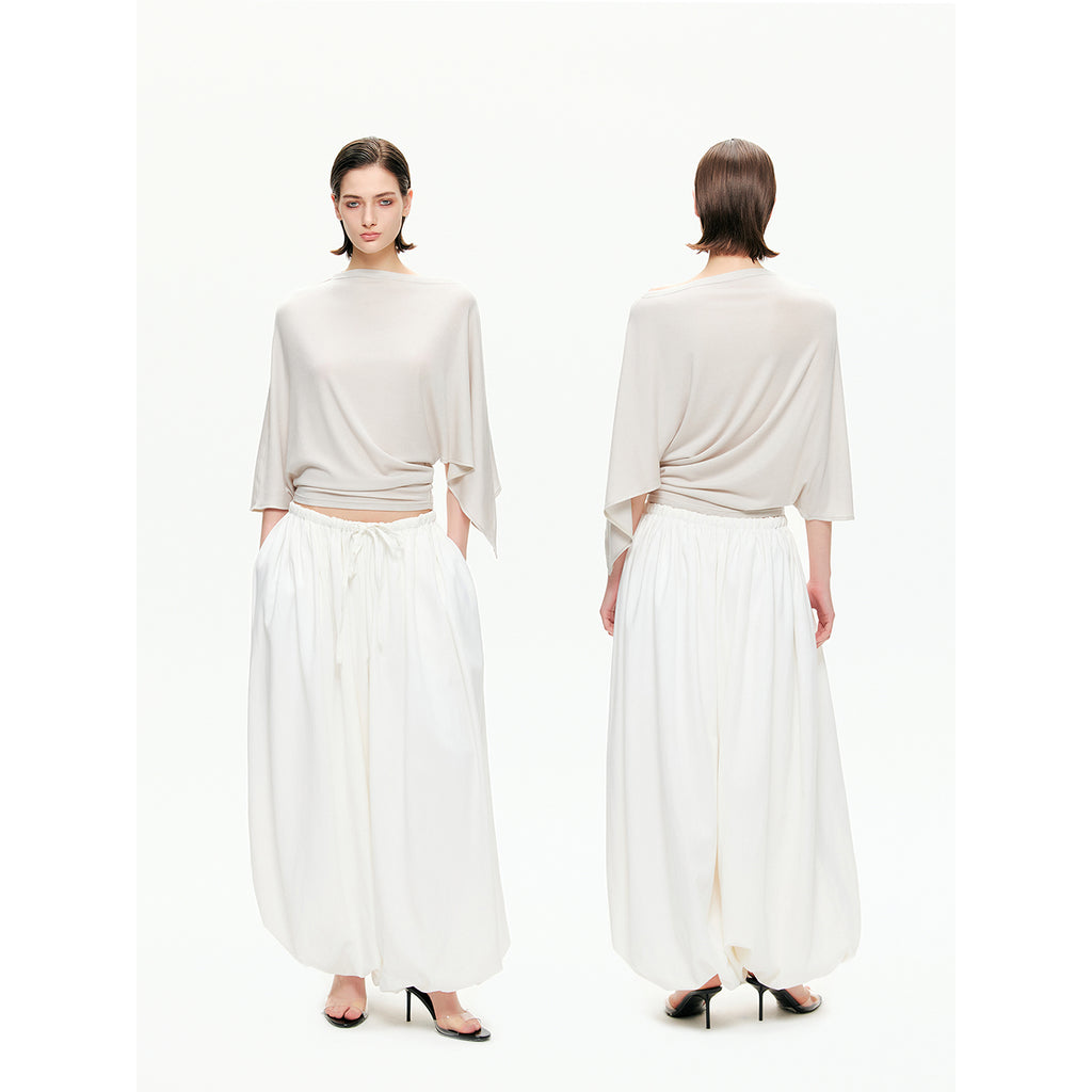 Sculptural Gathered Cocoon Pants-Pre Order