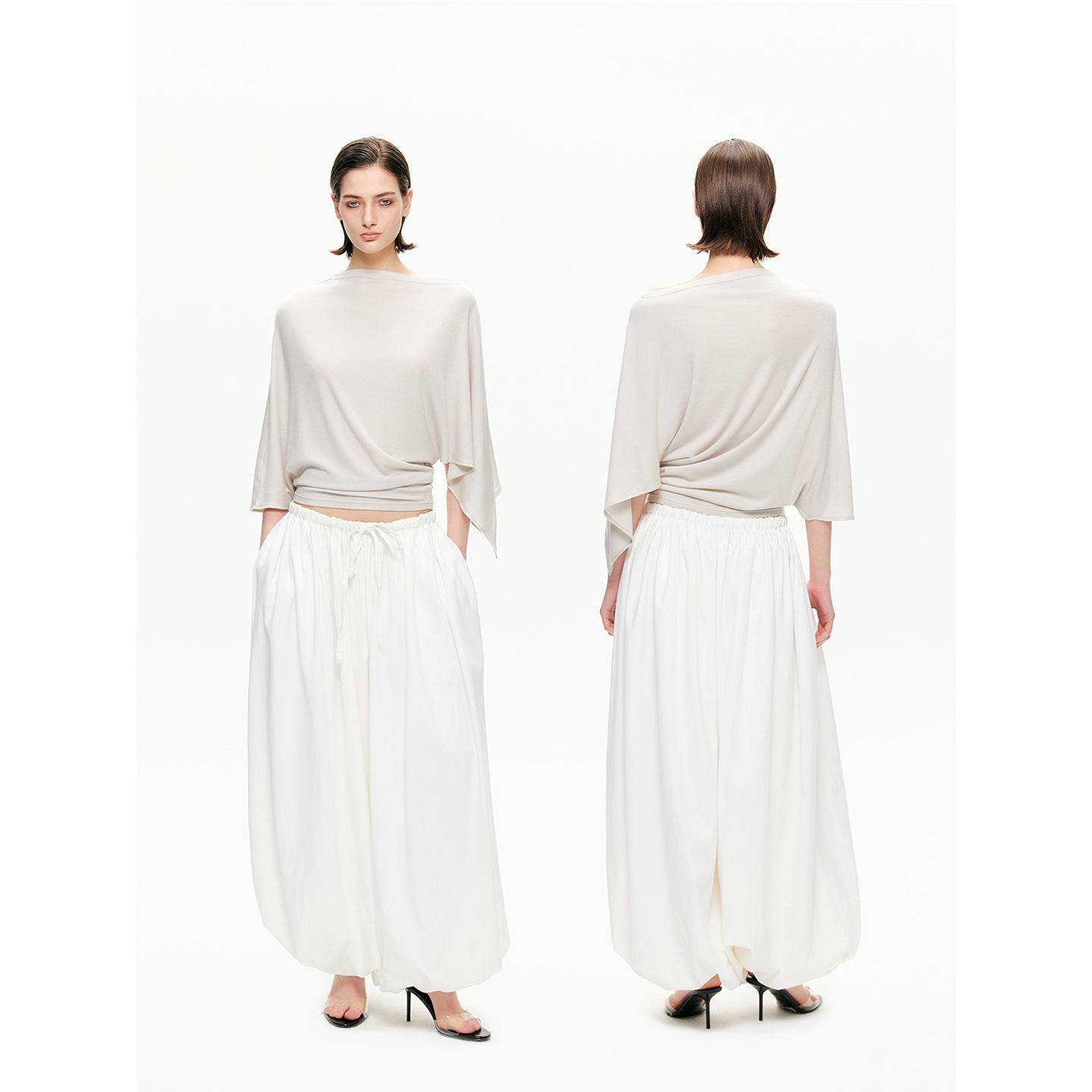 Sculptural Gathered Cocoon Pants-Pre Order