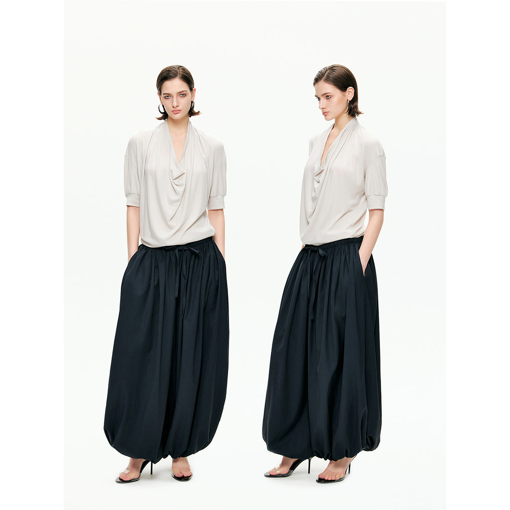 Sculptural Gathered Cocoon Pants-Pre Order