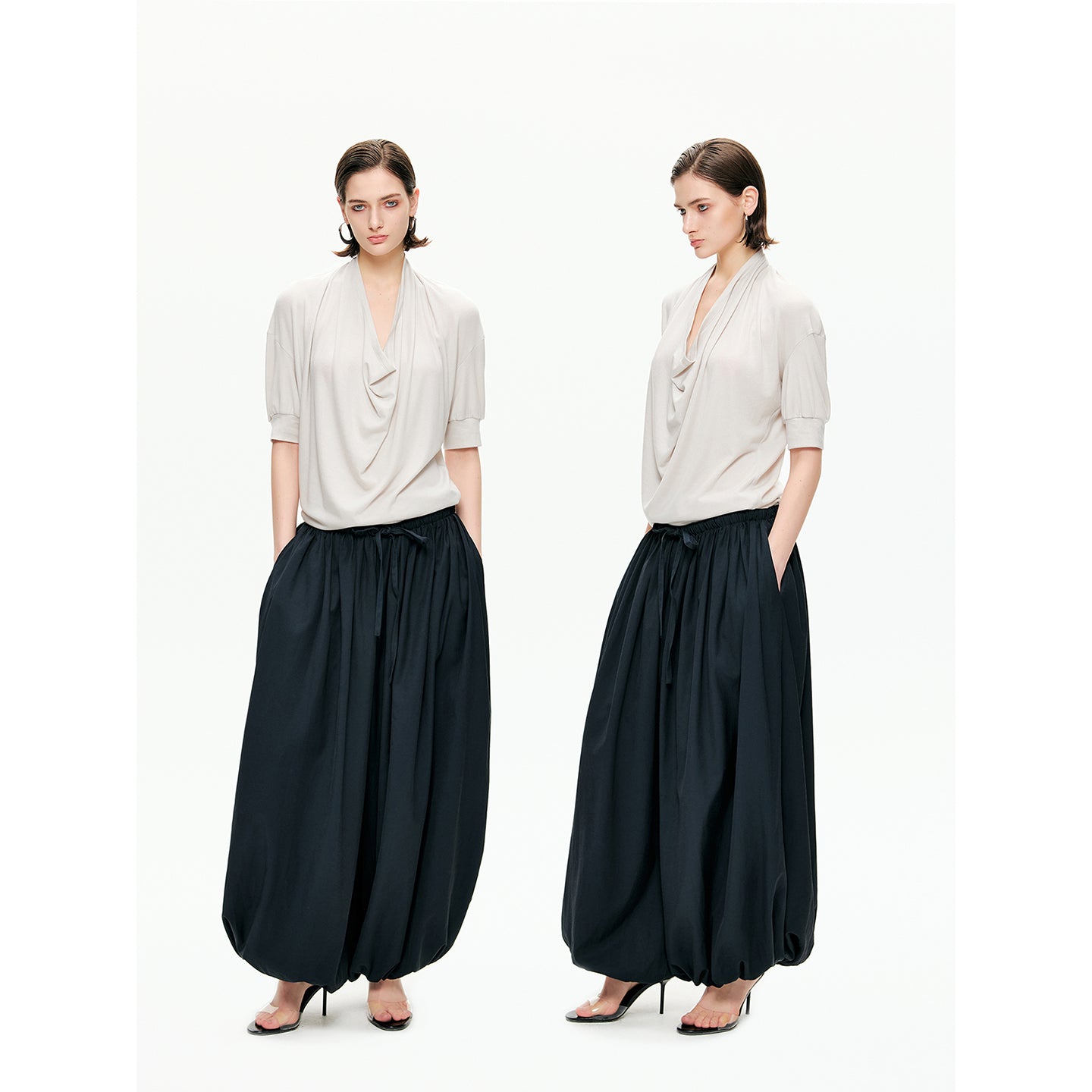 Sculptural Gathered Cocoon Pants-Pre Order
