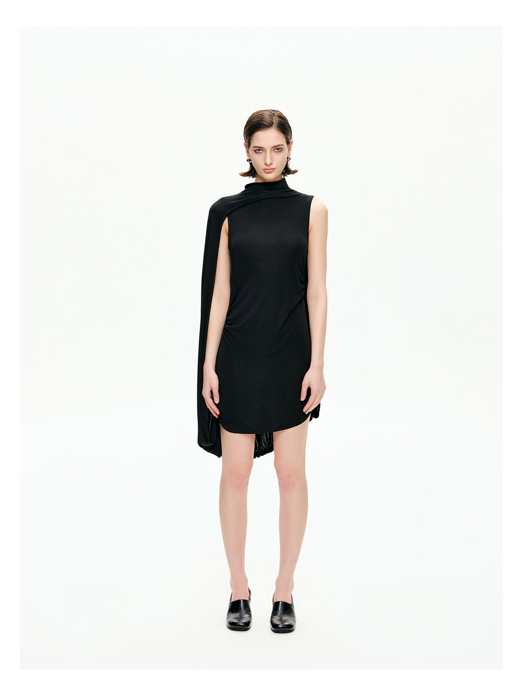 Draped Cape Mini Dress-Pre Order