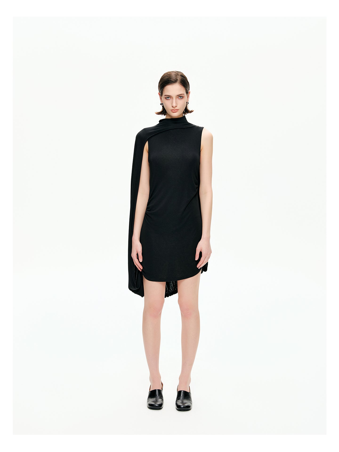 Draped Cape Mini Dress-Pre Order