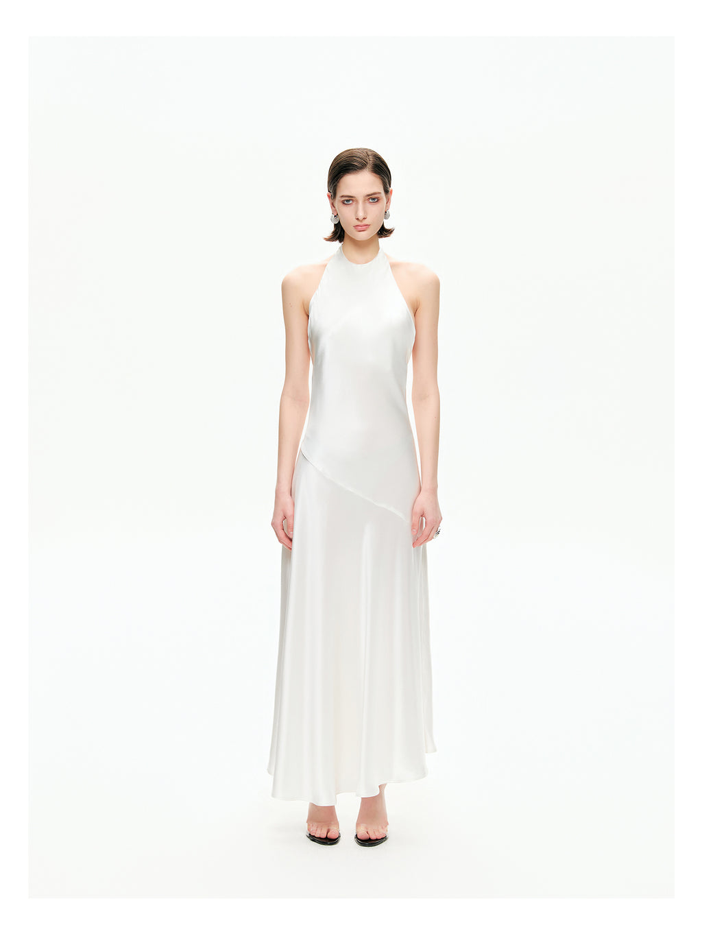 Bias-Cut Satin Halter Maxi Dress-Pre Order