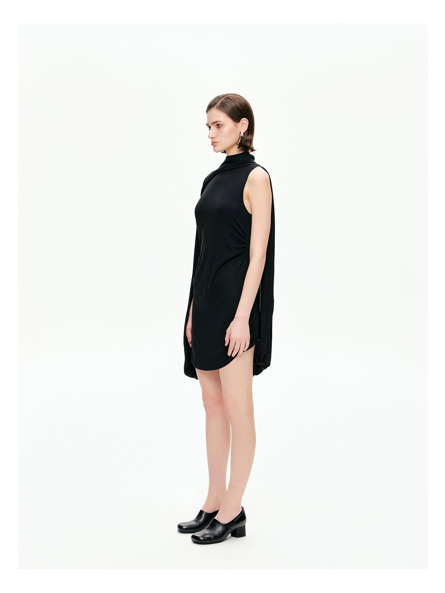 Draped Cape Mini Dress-Pre Order