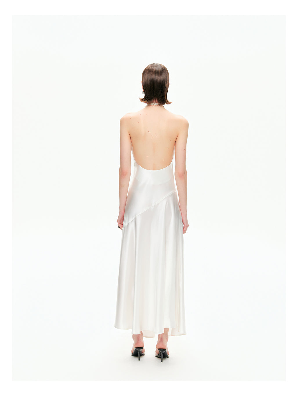 Bias-Cut Satin Halter Maxi Dress-Pre Order