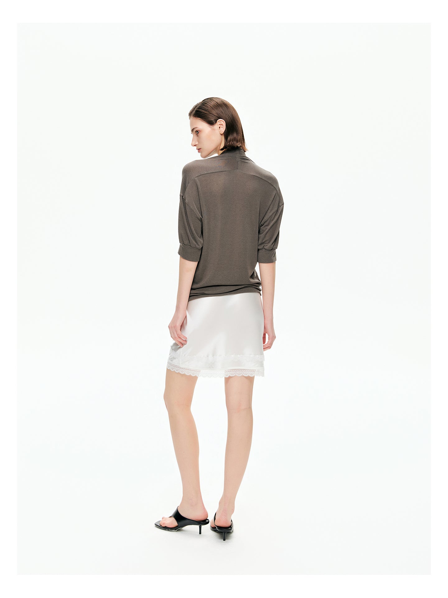 Cowl Neck Draped Knit Top