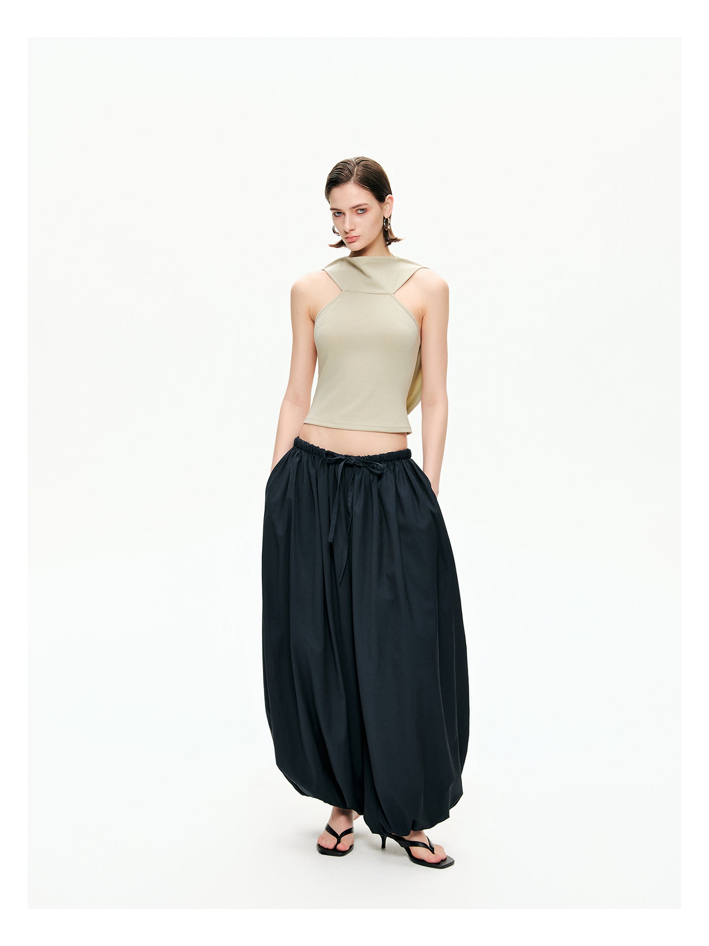 Sculptural Gathered Cocoon Pants-Pre Order