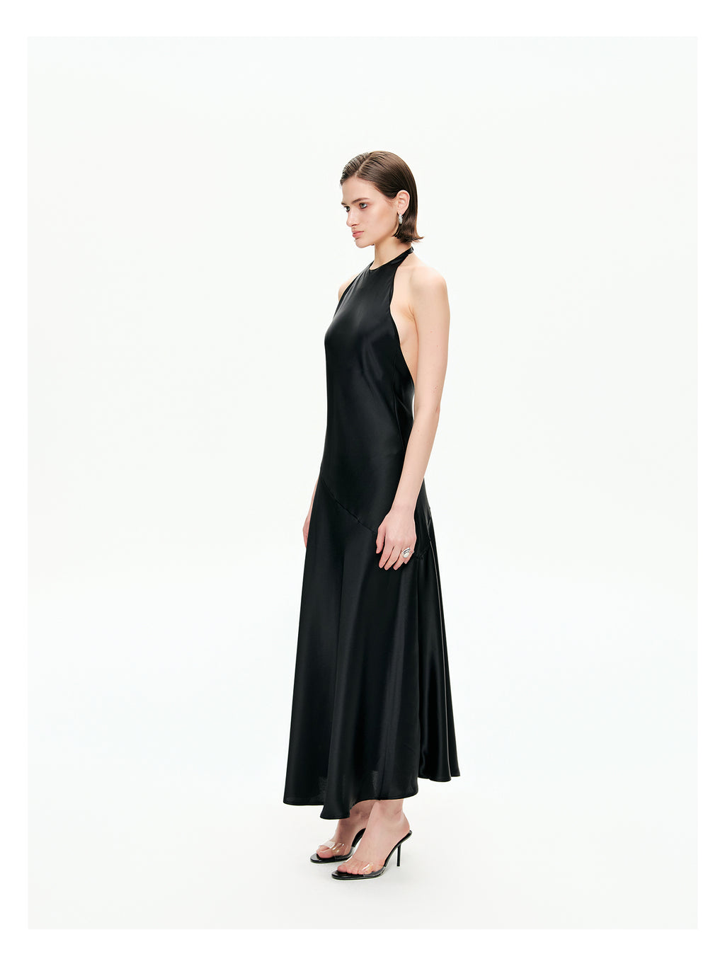 Bias-Cut Satin Halter Maxi Dress-Pre Order